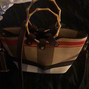 Shoulder bag plaid brown nice to look good very good condition never used